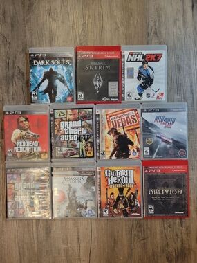 Sony PS3 Game Lot with Red, Black, Blue & Orange Covers